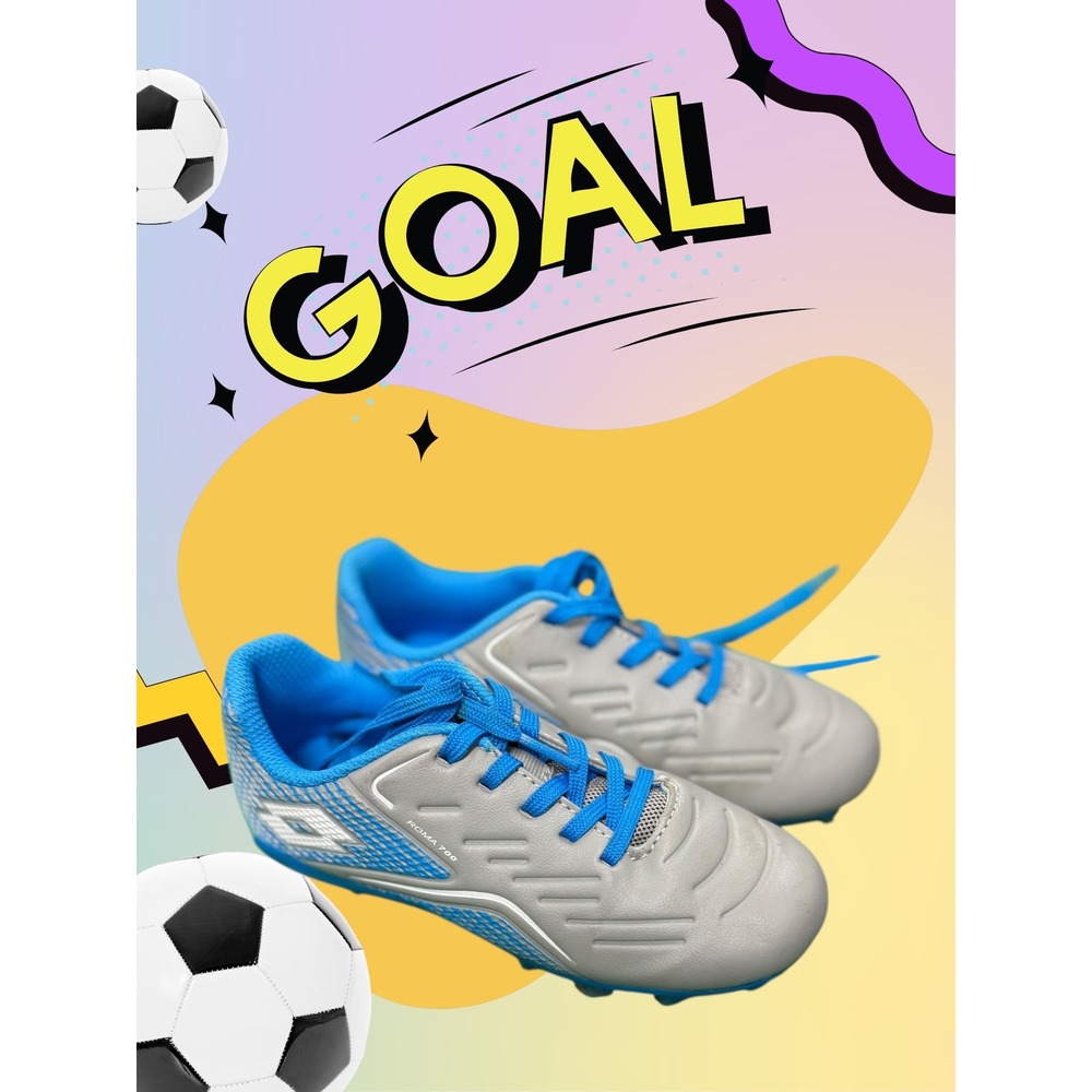 Lotto‎ Roma 700 Firm Ground Soccer Cleats Youth Size 12K Gray Blue